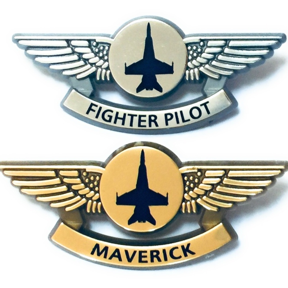 Kids Top Gun Maverick and Fighter Pilot Wing Pins